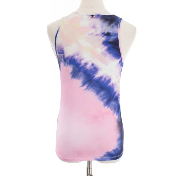 Paco Rabanne NWT Sleeveless Tank Top Size 40 (US 8) in Pink / Blue Tie Dye - Picture 4 of 10